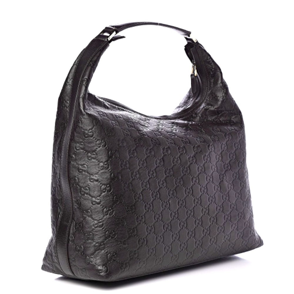 Gucci guccissima Large black leather hobo shoulder bag. Guaranteed authentic!